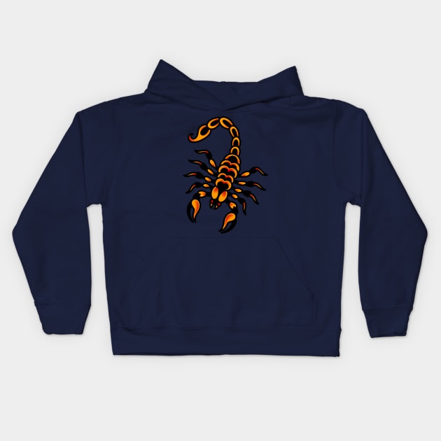 American Traditional Scorpion Kids Hoodie by OldSalt